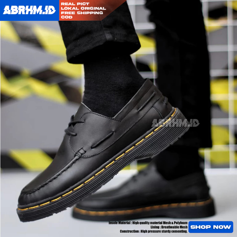 Sepatu Docmart Pria Formal Kulit Asli Zapato Abrhm