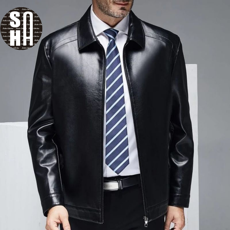 SHA Jaket Kulit Asli Pria / Jaket Pria Kulit Asli / Jaket Leather bahan kulit premium