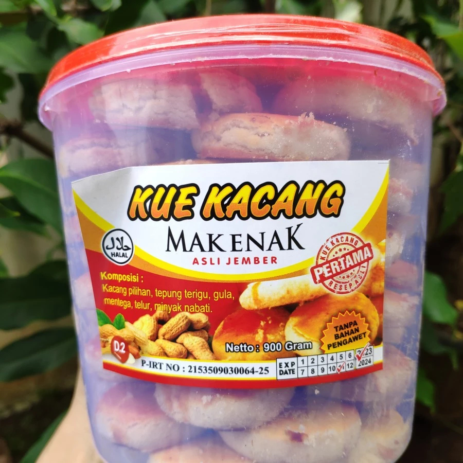 

Kue kacang Mak enak Jember isi 1 toples 40 biji kue berat per toples kurleb 800gram