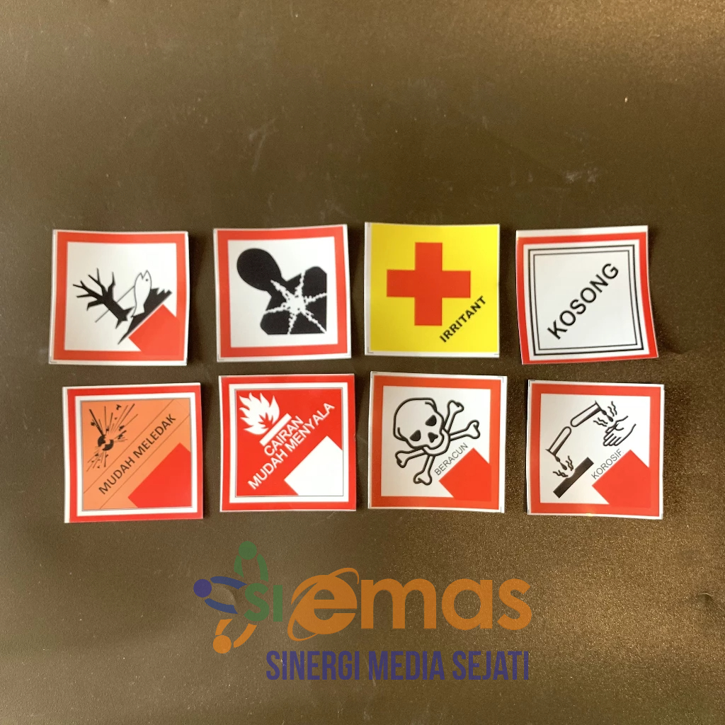 Stiker Hazard | Stiker Simbol Limbah B3 | Sticker Symbol Hazard Mini