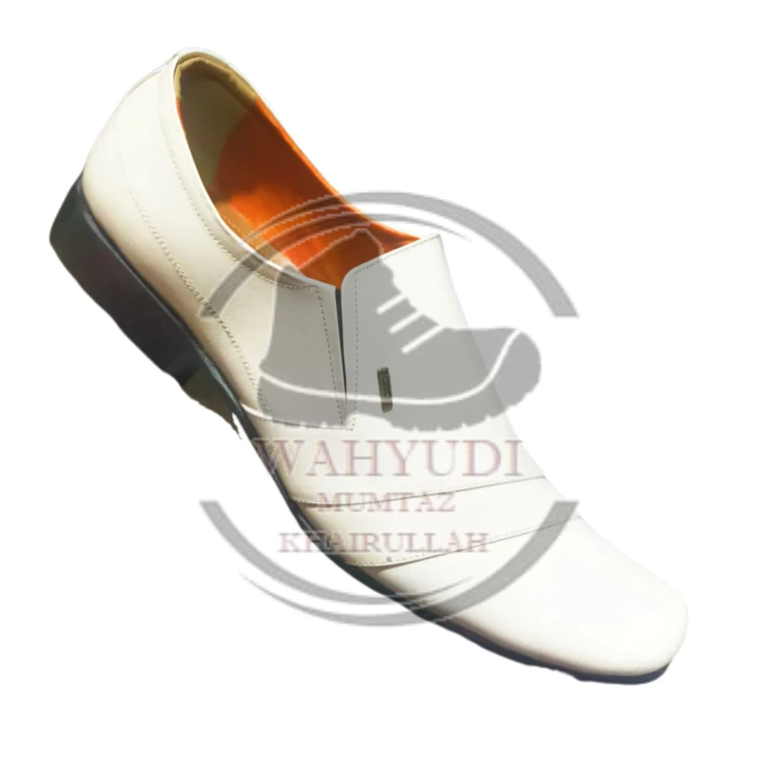 Sepatu Pantofel Pria Putih - Formal Kerja Murah Kulit | Sepatu Pantopel Cowok Bally Jumbo 39-46 Kuat