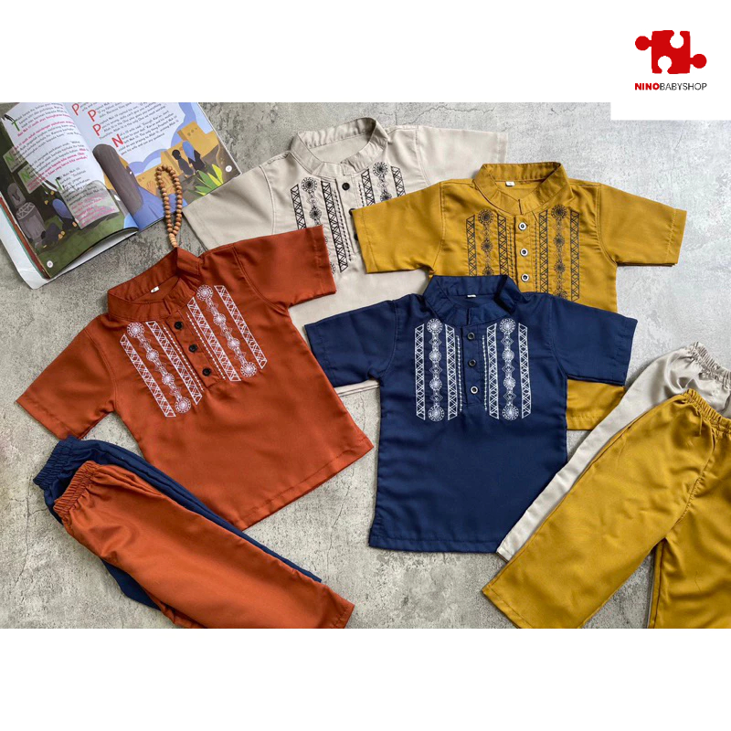 Koko anak Bordir | Koko bordir lengan pendek