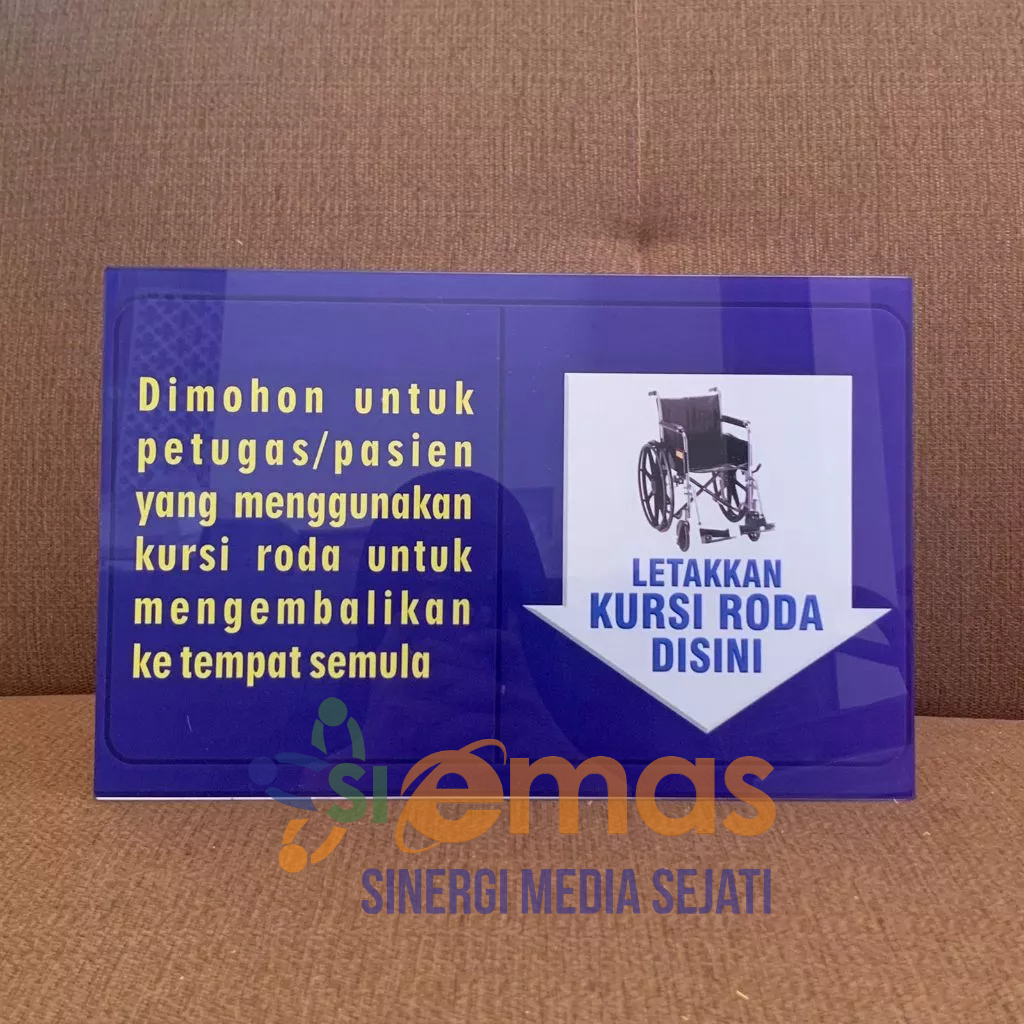 

Papan Akrilik Tempat Kursi Roda | Peraturan Menggunakan Kursi Roda | Acrylic Rumah Sakit Puskesmas