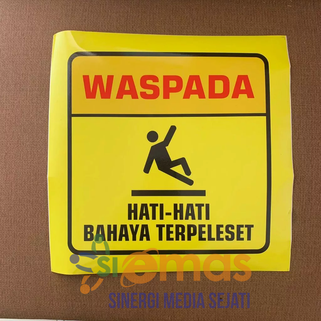 Stiker Lantai | Stiker Awas Terpeleset  | Stiker Tanda Lantai Licin | Sticker Keselamatan | Stiker K