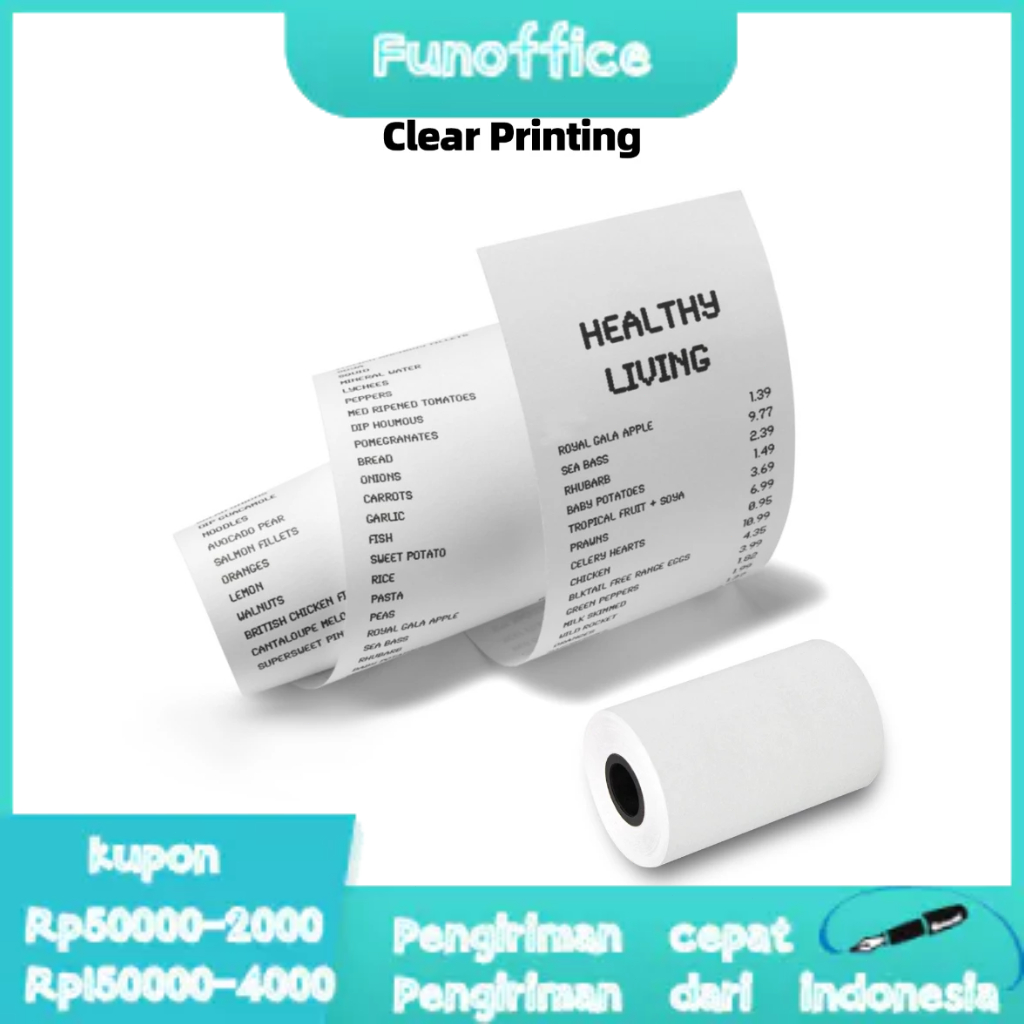 

4 Gulungan Kertas Penerimaan Termal 57x4 0mm/2.24x1.57in Kertas Termal Putih Gulungan Bill Tiket Pencetakan Jelas untuk Mesin Kasir 58mm POS Thermal Receipt Printe