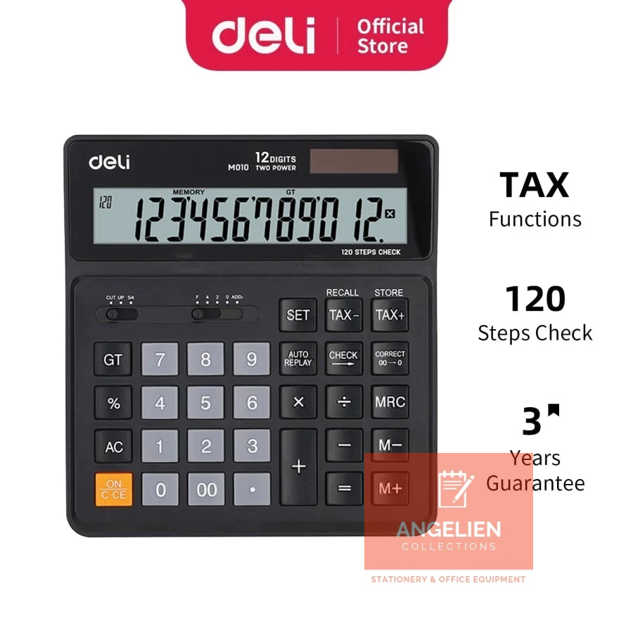 

Deli EM01020 (BERGARANSI) Calculator/Kalkulator-12-digit Black