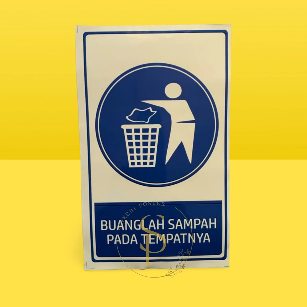 

Stiker Buanglah Sampah pada Tempatnya 31x19 cm | Poster Stiker Vinyl | Stiker Peraturan Membuang sampah | jangan buang sampah sembarangan