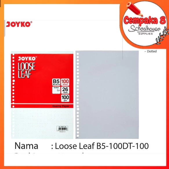 

Isi File Loose Leaf B5-100 TITIK Joyko - UTI0340