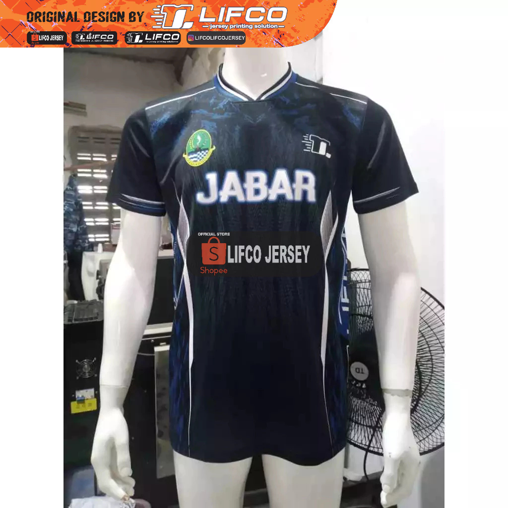 READY STOCK JERSEY ORIGINAL LIFCO PRAPON JABAR SERIES HITAM TANPA NOMOR (TIDAK BISA REQUEST NAMA)