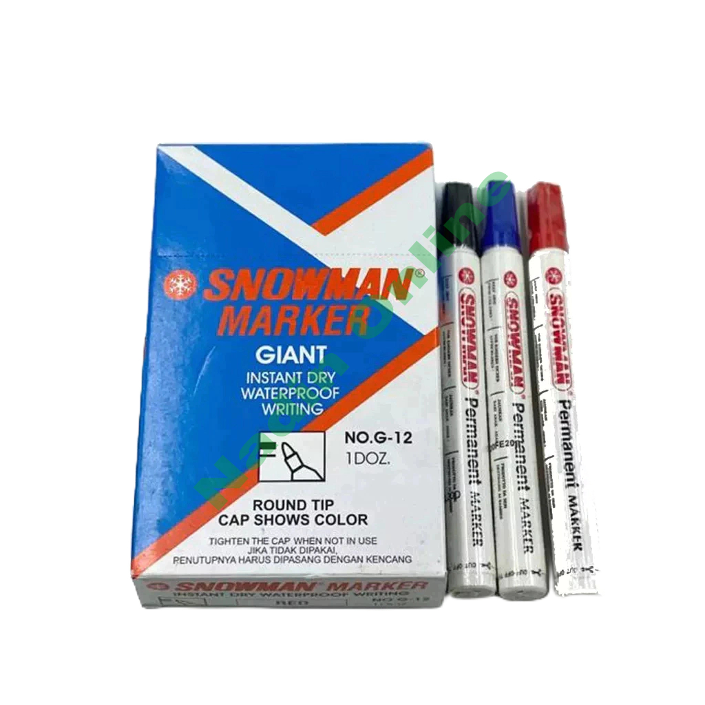 

Spidol Snowman Marker/permanen No.g-12 1pk isi 12 spidol