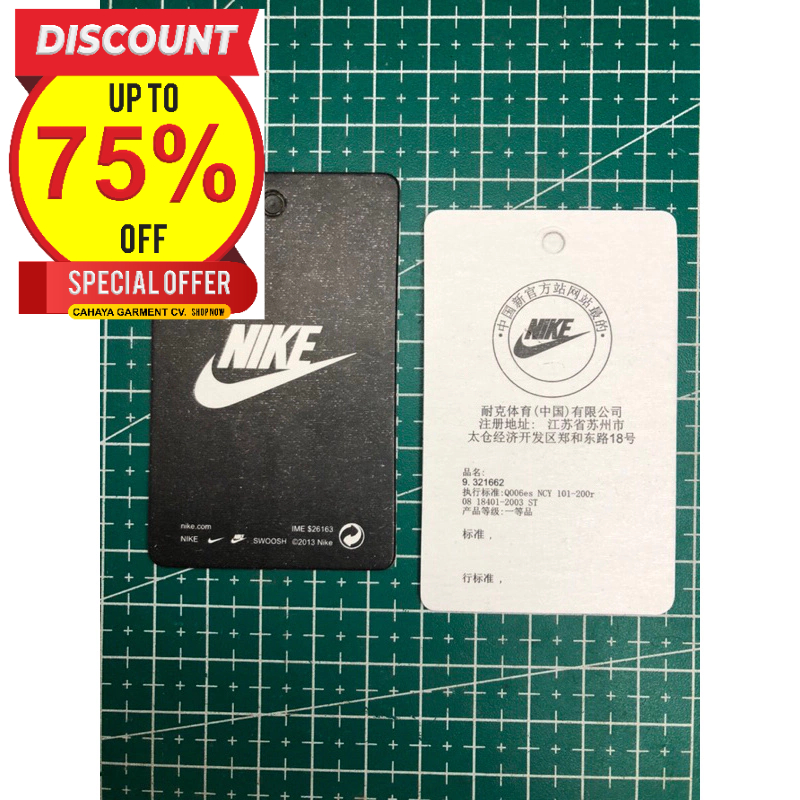 

NIKE LABEL TAG HANGTAG SUPER PREMIUM CO 1X DIKIRIM 600PCS