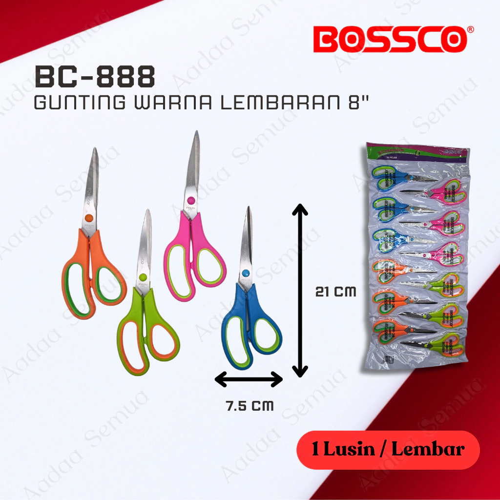 

Gunting Kertas Warna BOSSCO Besar 8 Inci / Pemotong Kertas Warna BOSSCO Besar 8 Inci Murah Berkualitas(Pcs)