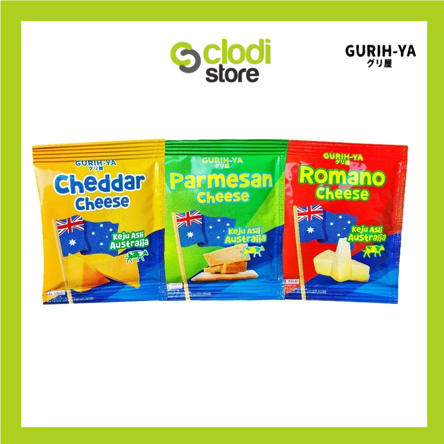 

GURIH-YA Australian Cheese Sachet 5gr, Bumbu Tabur Keju Cheddar Parmedan Romani Gurihya Gurih ya