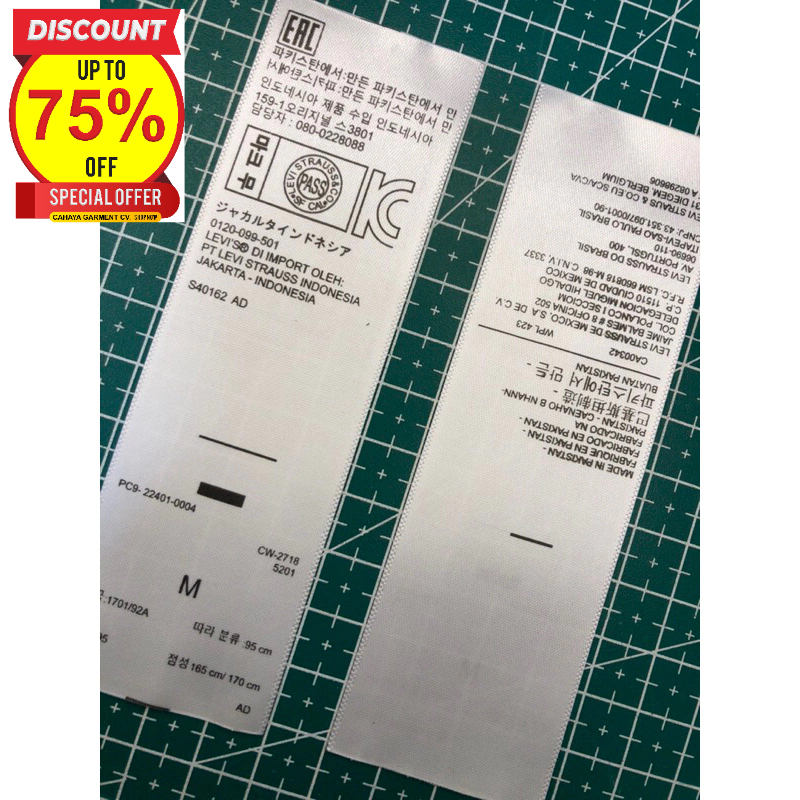 

LEVIS WASHTAG FOLDING 3LAYER PRINT DOUBLE SIDE SUPER PREMIUM CO 1X DI KIRIM 600PCS
