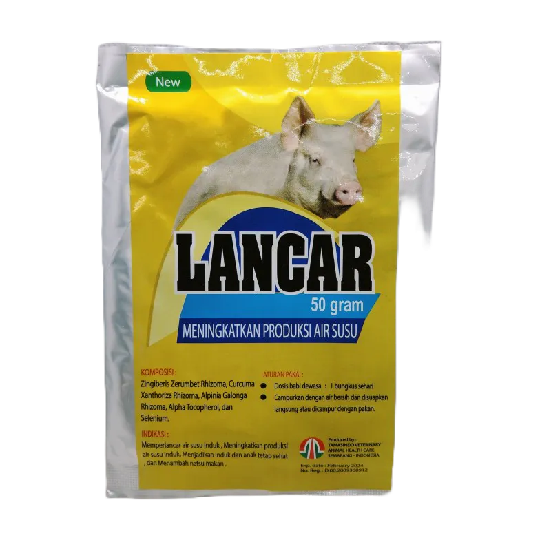 Lancar Babi 50 gram meningkatkan produksi air susu induk babi