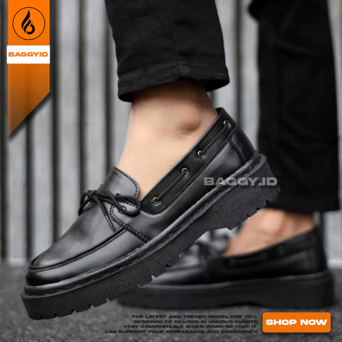 Sepatu Loafers Docmart Hak Tinggi Formal Kerja Pria