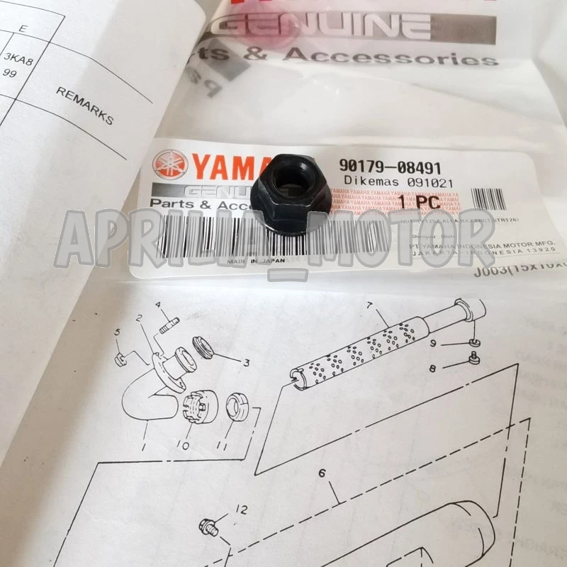 MUR LEHER KNALPOT -MUR JOK-MUR MONTING MESIN RX KING RXKING RXZ RXS YT115 ORI ORIGINAL 90179-08491