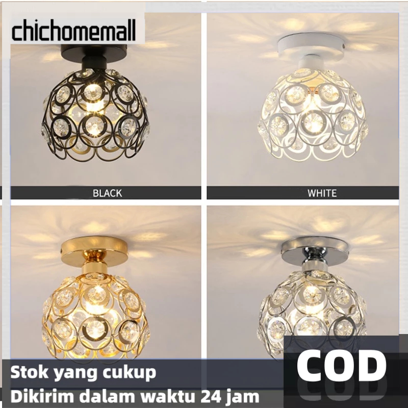 【Harga Minimum】Lampu kristal Plafon Simple Minimalis Lampu Gantung Kristal Bulat ceiling lamp Lampu 