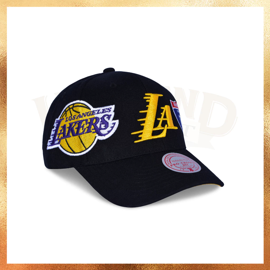 READY STOCK Topi MItchell and Ness NBA LA Lakers 2009 - 2010 Patch NBA Finals Pro Crown Snapback 100