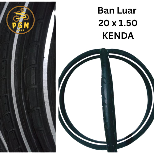Ban Luar Sepeda 20x150 / 20 x 1.50 KENDA Kwest Hitam List Putih Reflektor Lipat Minion