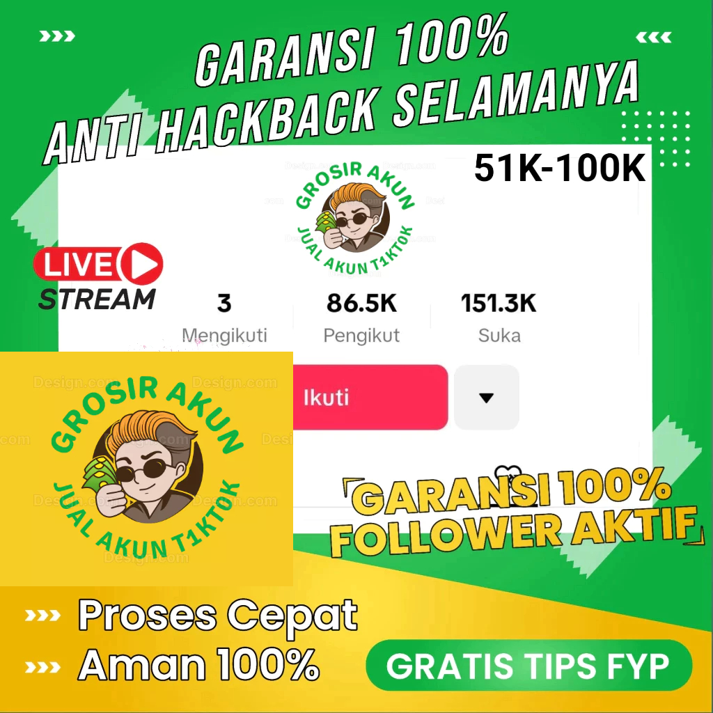 Jual Akun Tiktok Murah Sekali Termurah Banget Real Followers Aktif Indonesia Bisa Live Affilaite Hasil FYP 51K-100K TANYA STOCK TERLEBIH DAHULU
