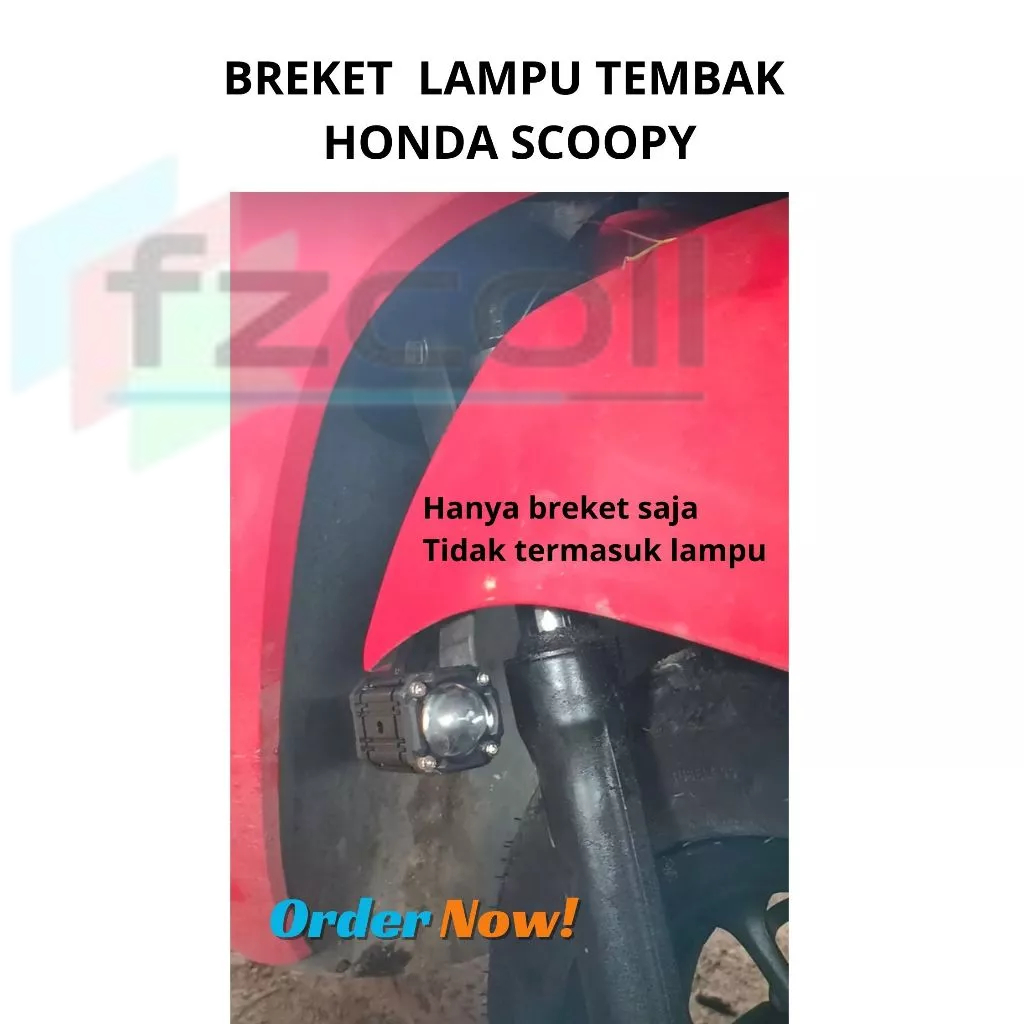 Breket Lampu Tembak D2 Laser X1 Mini Laser Honda Scoopy / Pangkon Lampu Tembak D2 Laser X1 Mini Lase