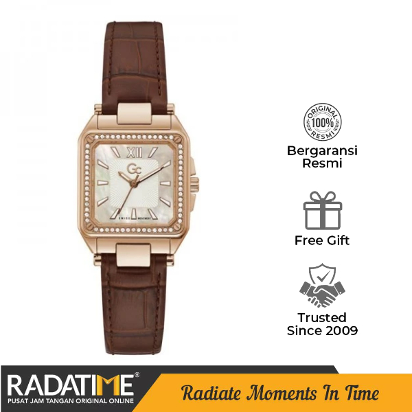 Jam Tangan Wanita Guess Collection Gc Couture Square 100% Original Rose Gold Y85003L1MF