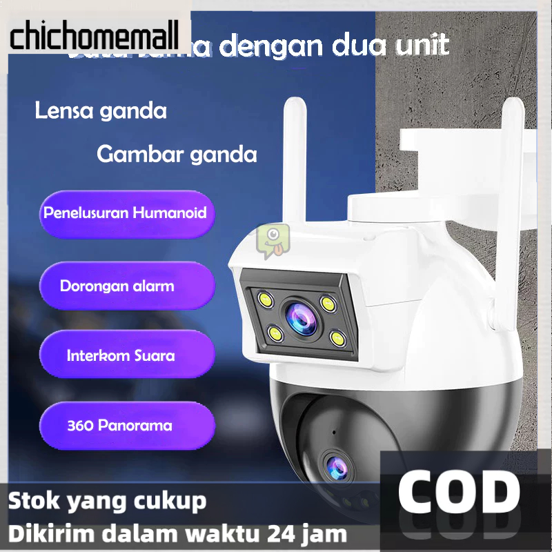 Chichome Outdoor CCTV WIFI Dual Lens IP Camera CCTV Waterproof Outdoor Dual Screen PTZ 360° Derajat