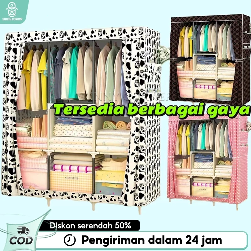 Lemari Kain Pakaian Lemari Baju Gantung Sederhana Lemari Pakaian Kain Pipa Baja