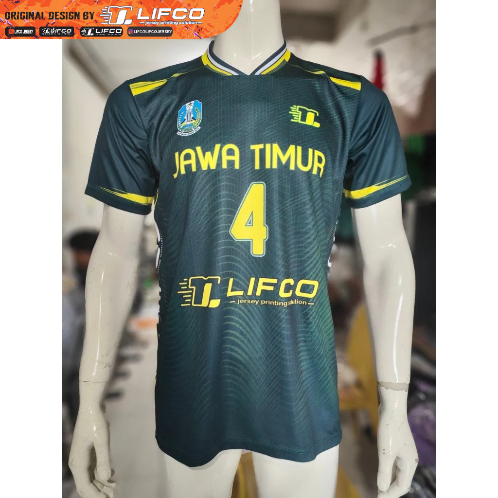 JERSEY VOLLEY BALL ORIGINAL LIFCO  -Jawa Timur- HIJAU(TIDAK BISA REQUEST NAMA DAN NOMOR)