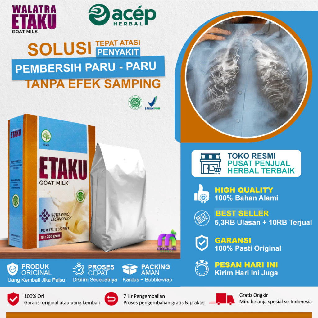 Susu Pembersih Paru Kotor Akibat Rokok Asma Sesak Nafas Sakit Dada - WALATRA ETAKU Original