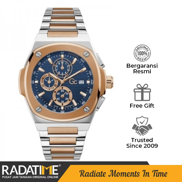 Jam Tangan Pria Guess Collection Gc Coussin Shape 100% Original -Rose Gold Y99002G7MF