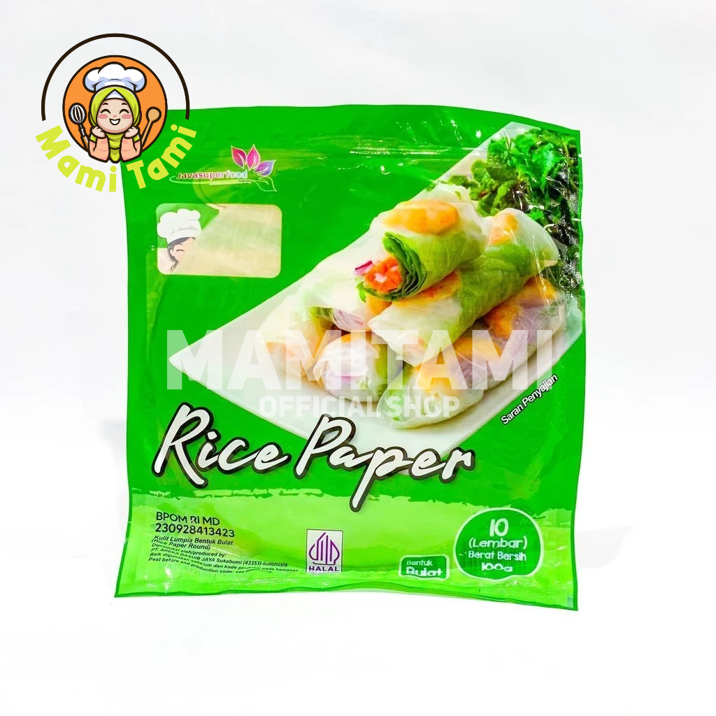 

Mami Tami - Rice Paper Bulat 100gr (10 lembar) / Banh Trang High Quality Rice Paper / Kulit Lumpia Vietnam Rice Paper / rice roll spring roll (halal) /10 lembar per pak