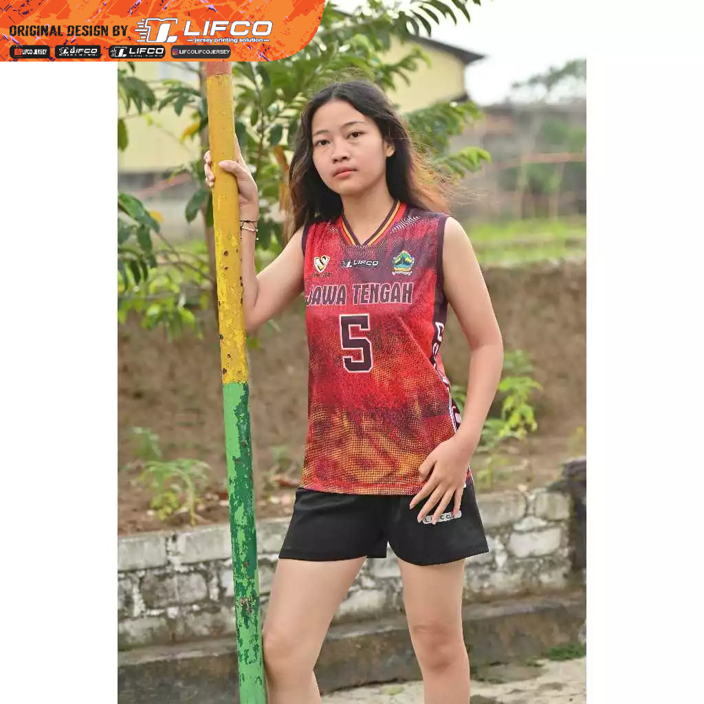 JERSEY  LIFCO VOLLEY BALL JATENG  STELAN CEWEK SINGLET CELANA PREMIUM MOLLISH