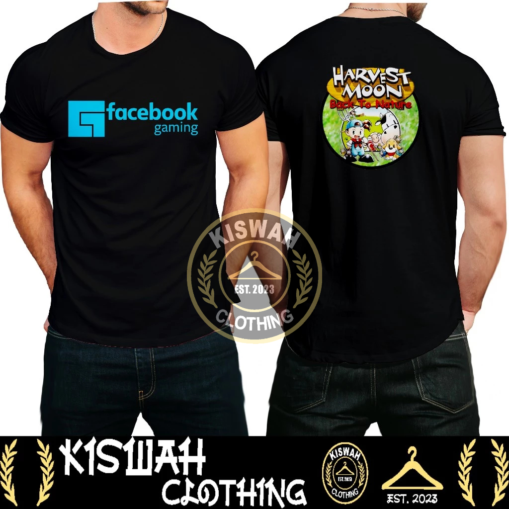 Kaos Tshirt Facebook Gaming Logo Harvest Moon Baju Game
