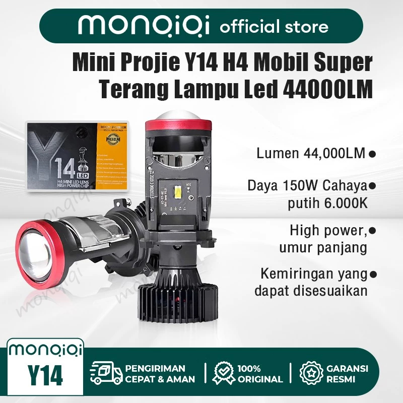Monqiqi Projie Led Mobil Mini Y14 H4 / Lampu Led Mobil