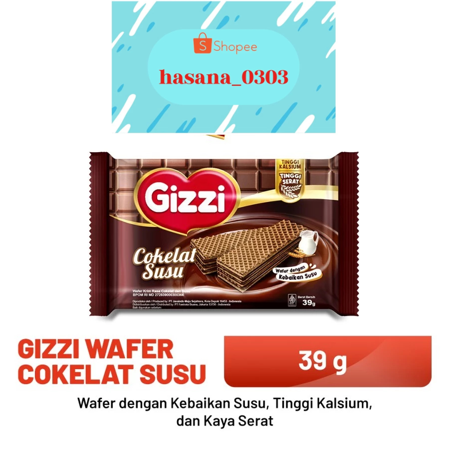 

GIZZI Wafer Cokelat Susu 39 GR