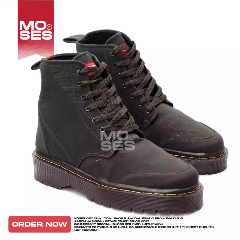 TERBARU MOSES Sepatu Pantofel Formal Boots Docmart Hak Tinggi Pria - Wanita