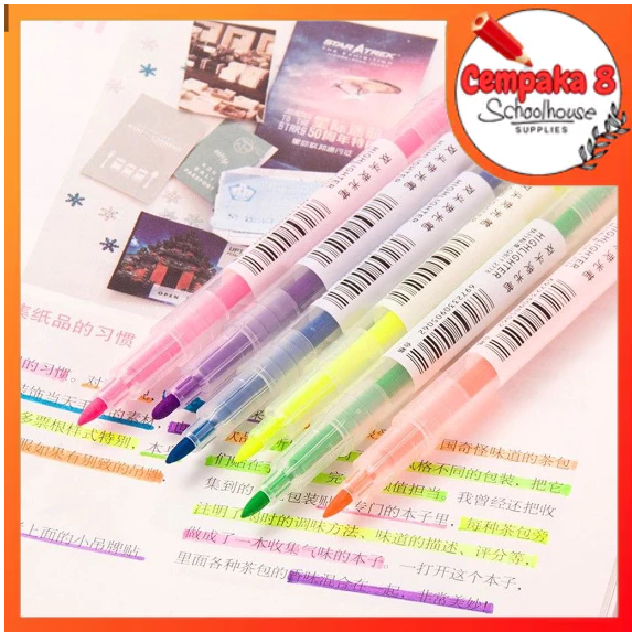 

Highlighter Ujung 2 Warna Warni Pulpen Dua Sisi Double Side Highlighter (SATUAN/PCS) - UTI0509