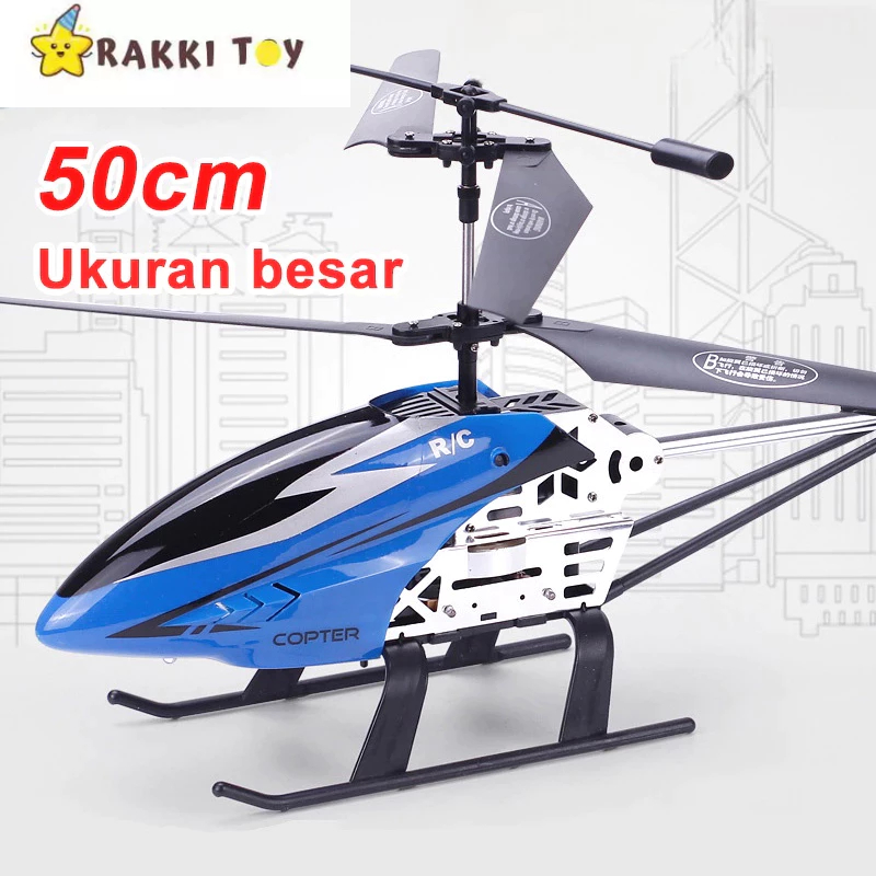 Helikopter Remote Control Besar 3,5 Channel Bahan Paduan RC Helikopter Giroskop Bawaan Mainan Pesawa