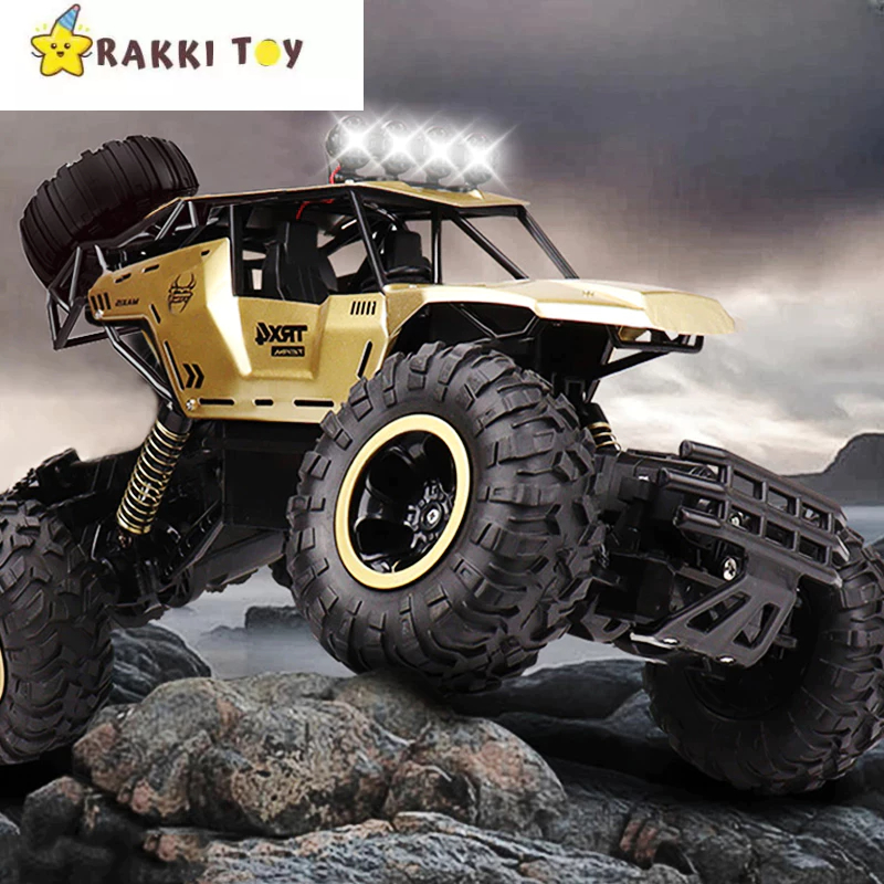Mainan Mobil Remote Control 4WD dengan Lampu 1:12 RC Mobil Offroad Besar Bahan Alloy 2,4GHZ Remote |
