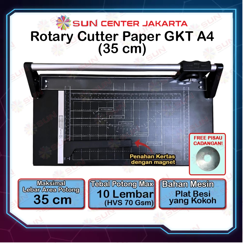 Rotary Paper Cutter Trimmer A4 / A3 / A2 / A1 - Alat Potong / Pemotong kertas HVS, Kertas foto Photo