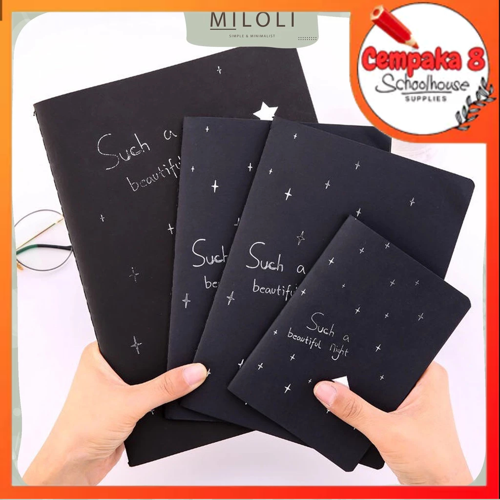 

Buku Tulis Kertas Hitam A6 A5 B5 Black Paper Plain Notebook - SEV0224