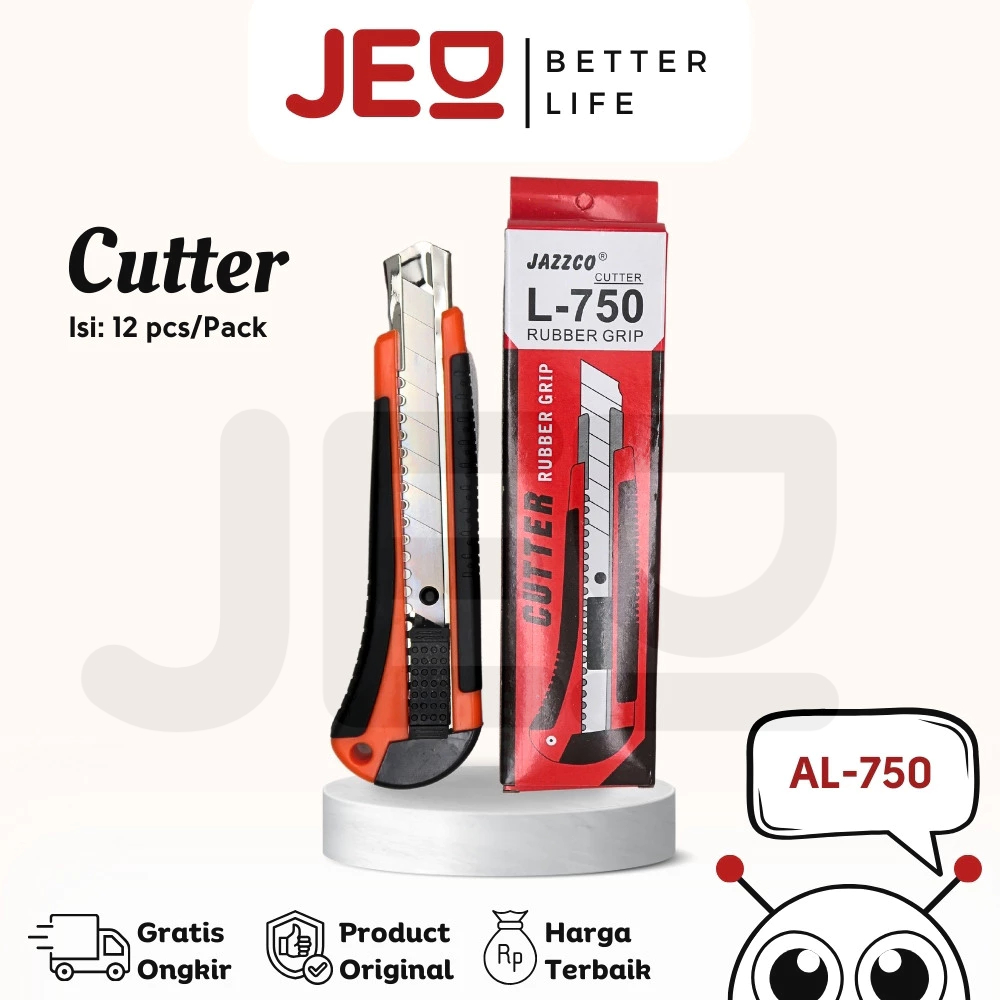 

1 Box isi 12 pcs Cutter Pemotong JAZZCO L-750