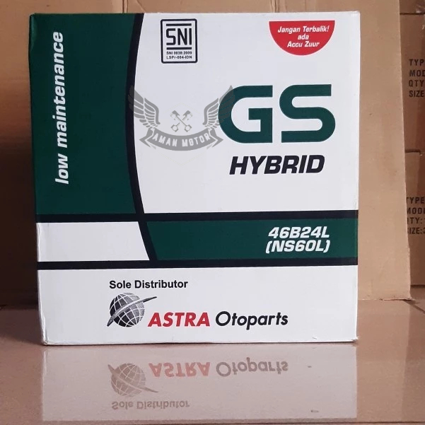 Aki Mobil Grand Livina, March, Evalia Gs Astra Hybrid Ns60L Aki Basah
