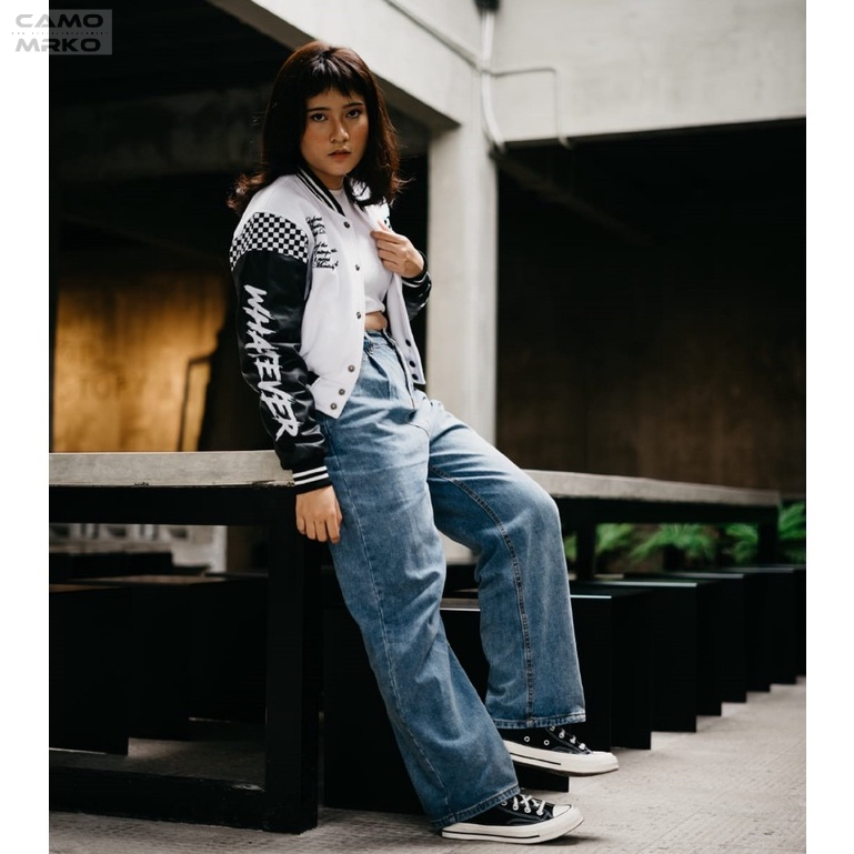 CAMO MRKO - Varsity Jacket | Jaket Varsity Wanita Korean Style Bordir Tiger Yin Yang Distro Bandung