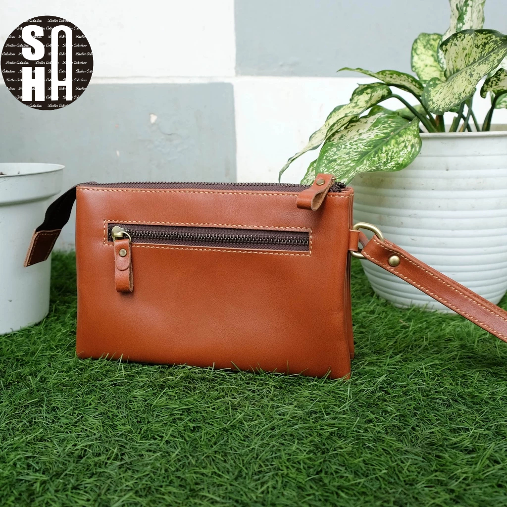 SHA Pouch Bag Wanita / Hand Bag Wanita Bahan Kulit Asli