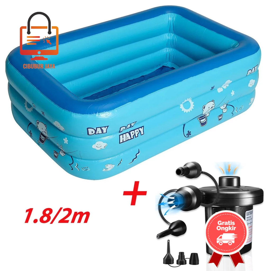 CIBUBUR JAYA KOLAM RENANG ANAK / KOLAM RENANG ANAK MURAH DEWASA BAHAN KARET KOTAK JUMBO BESAR  2 MET