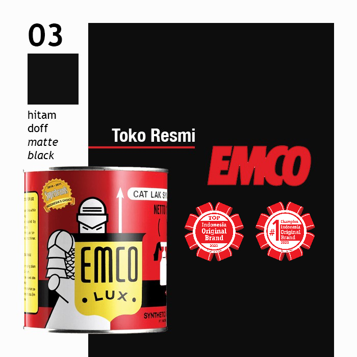 Emco Lux Cat Kayu & Besi 1kg - Hitam Doff