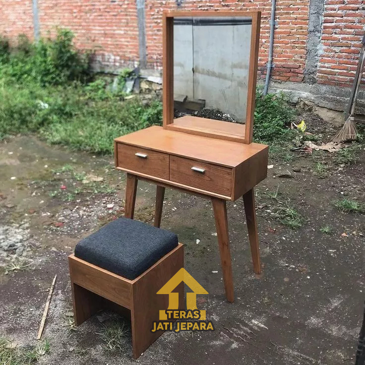 Meja rias Minimalis Kayu Jati / meja rias retro / tolet retro jati minimalis modern
